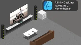 Home theater Isometric illustration in Affinity Designer iPad