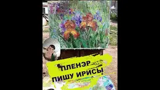 Огненные ирисы. Пленэр. #арт #живопись #пленэр #художник #картина #пишуирисы#пишу