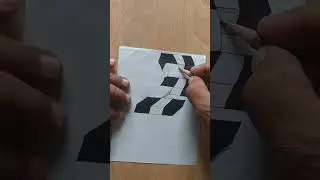 3D Creative Drawing "E"#like #art #youtubeshorts#3d