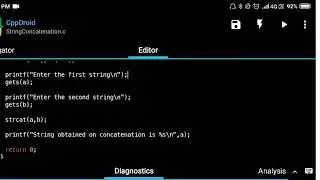 C program to Concatenate two Strings