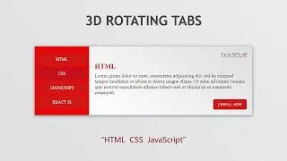 How To Create 3D Tabs Using HTML, CSS & JavaScript | 3D Rotating Tab Contents