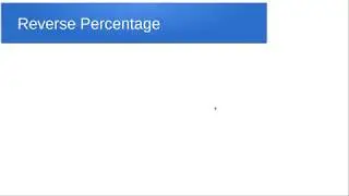 Reverse Percentages