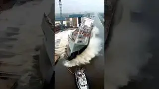 😲Ship launching video capture #ocean #viral 🔥 #shortsvideo