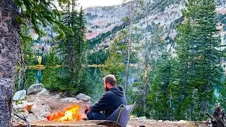 Solo Tent Camping By A Mountain Lake