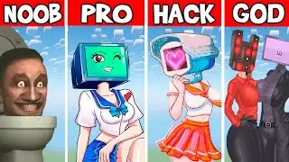 Minecraft ⚔️ BATTLE: NOOB vs PRO vs HACKER vs GOD 🚽 Skibidi Toilet Pixel Art Collection #17