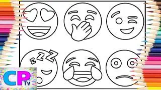 Emoji Icons/Emoji Faces Showing Everyday Emotions/Drawing Art/Creative Coloring Book/Relaxing Video