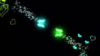 Flying Butterfly Video Template | Black screen color light background video (star video effect)