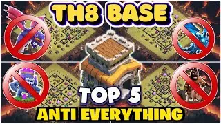 TOP-5 BEST TH8 WARBASE /TROPHY / CWL BASE LINKS || TOWN HALL 8 BEST DESIGN 2025 || ANTI EVERYTHING