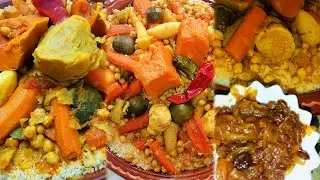 أنواع الكسكس المغربي التقليدي مع سورة الملك ودعاء الجمعة  Types of moroccan Couscous _ Surat Almulk