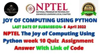 NPTEL The Joy of Computing using Python week 10 quiz assignment answers with proof of each answer