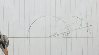 How to make 15° angle with compass || easy way ||