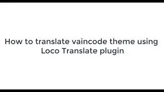 How to Translate Vaincode theme using loco translator