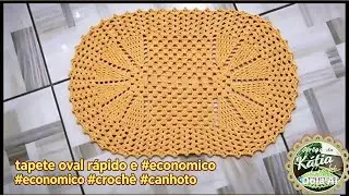 tapete oval rápido e #economico #crochê #canhoto