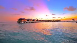 Rainbow Sunset & Ocean Waves in Maldives 4K ULTRA HD