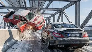 BeamNG Drive - Realistic Car Crashes | Hydroplane and Icy Crashes #5