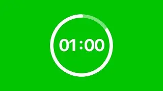 1 Minute Countdown Timer Animation | Green Screen | 4K | Free Download