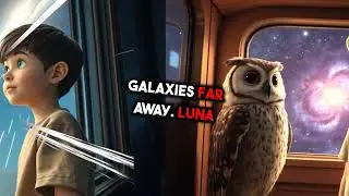 Luna’s Magical Journey on the Glowing Flying Train Through the Starry Night