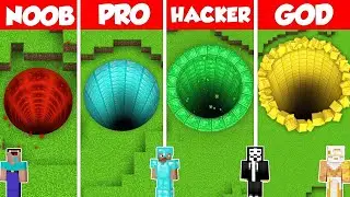TREASURE TUNNEL BASE BUILD CHALLENGE - Minecraft Battle: NOOB vs PRO vs HACKER vs GOD / Animation