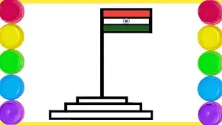 Learn Indian Flag Drawing panit easy step by step / Flag