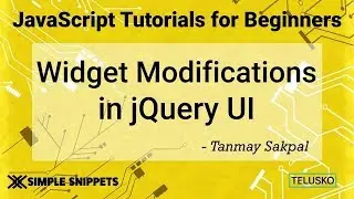 Widget Modifications in JQuery UI using Getter and Setter Methods  2019