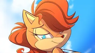 Plump Sally Acorn letting it out in the open