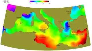 Mediterranean Sea surface temperature 2017 August