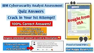IBM Cybersecurity Analyst Assessment Professional Certificate Exam Answers - Coursera
