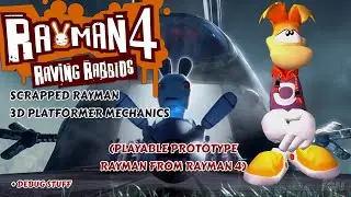 Rayman Raving Rabbids - SCRAPPED 3D PLATFORMER MECHANICS (+ DEBUG STUFF)