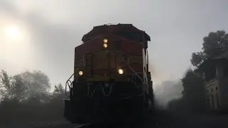 Buffalo & Pittsburgh Train Emerges From the Fog (Down Low) - Railfanning - Falls Creek, PA (10/8/24)