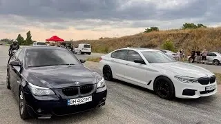 Serious race! BMW 540 st2 vs BMW 535D st3, Infiniti Q60, Infiniti Q50