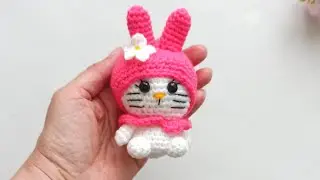 🔥The simplest and most original 🌸 How to crochet a little Hello Kitty kitten in a Bunny hat 🌸