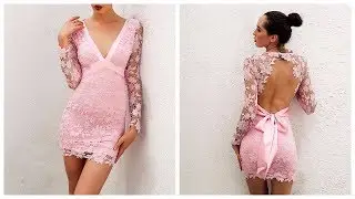 Одежда с Aliexpress - Короткое облегающее платье с V-образным вырезом и с бантом на поясе