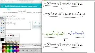 Finding a Difference Quotient for a Linear or Quadratic Function