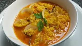 Delicioso arroz caldoso con almejas, cocinado a mi manera y en 20 minutos| recetas tradicionales
