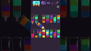 Cups - water sort puzzle | level 143 | ⭐️⭐️⭐️