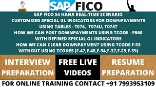 SAP FICO S4 HANA REAL-TIME SCENARIO CUSTOMIZED SPECIAL GL INDICATORS FOR DOWNPAYMENTS