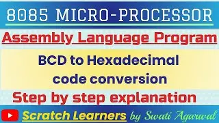 BCD to hexadecimal code conversion in 8085 | BCD to hex code|BCD to binary code conversion in 8085