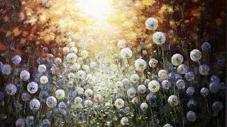 Dandelions, painting process #37