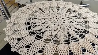 Toalha de crochê para mesa redonda • MARAVILHOSA • | Centro de mesa | #crochet