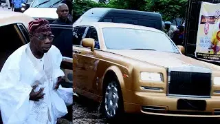 SEE THE NEW GOLD ROLLS ROYCE OLUSEGUN OBASANJO BROUGHT TO 85TH BIRTHDAY GABRIEL IGBINEDION
