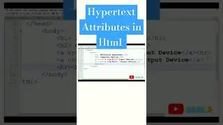 HyperText Attributes In Html  