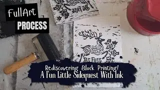 Carving A Linoleum Stamp of a celtic stag with peaceful music and artist reflections