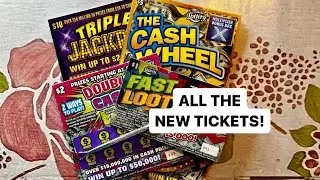 ALL THE NEW Florida lottery scratch offs, triple jackpot, cash wheel, double cash, and fast loot ￼