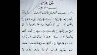 Quran Chapter #91 | Surah Ash ShamsThe Holy Quran | Surah Ash Shams meaning 