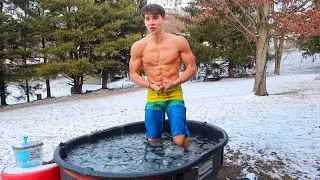 ICE BATH in the snow -DAY 27 of taking a cold plunge everyday for 30 days