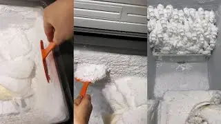 Freezer Frost Scraping Crunchy Dry Crunch Ice Eating ASMR ❤️❄️#crunchiceeating #freezerfrost