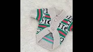 Autumn Winter Knitting Cardigan Pet Puppy Dog Clothes Cotton Sweater Cat Dogs Clothing Print Cute W