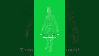Green Screen Wireframe: Rotating Female
