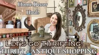 THRIFT + ANTIQUE SHOPPING 2024/THRIFTED HOME DECOR HAUL/HOW TO STYLE VINTAGE THRIFTED HOME DECOR