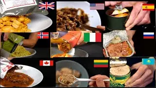 ASMR What soldiers eat in different countries? (11 MREs: CA, US, UK, RU, KZ, ES, PL, FR, LT, NO, IT)